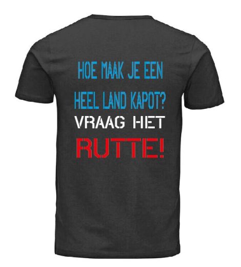 hoe maak je een heel land kapot? t-shirt trots op de boer , blauw wit rood NL in nood!